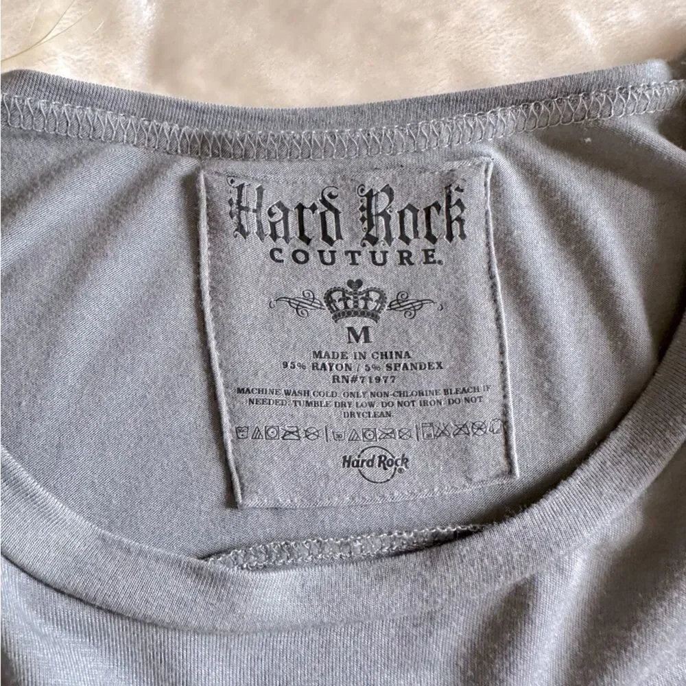 Hard Rock Couture grey Tee sz M